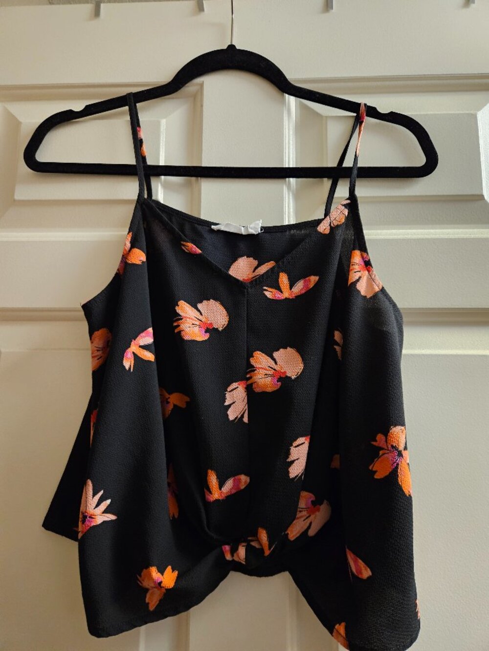 Lush floral tank top with crop detail